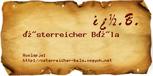 Österreicher Béla névjegykártya